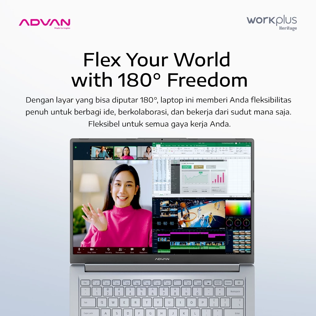Advan WorkPlus Heritage Ryzen 5 7535HS 8GB SSD 256GB 14″ WUXGA W11 (Batik Design)