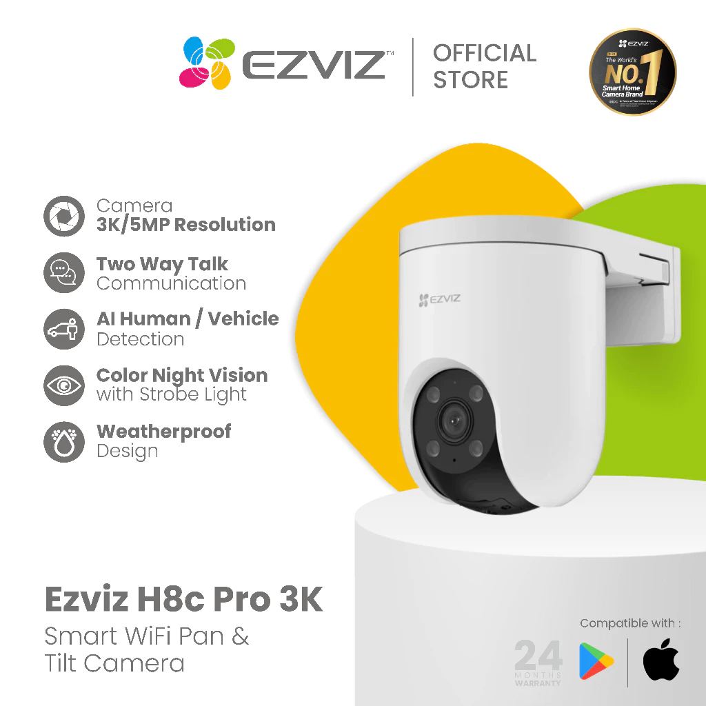 Ezviz H8c Pro 5MP 3K Smart Home Pan & Tilt IP Camera CCTV Outdoor
