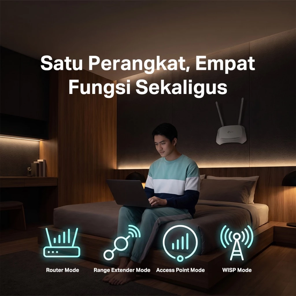 TP-Link | TL-WR840N | Router WiFi | 300Mbps | Router TP-Link | Wireless N | Router Rumah | Internet Cepat | WiFi Router | Mode Repeater |