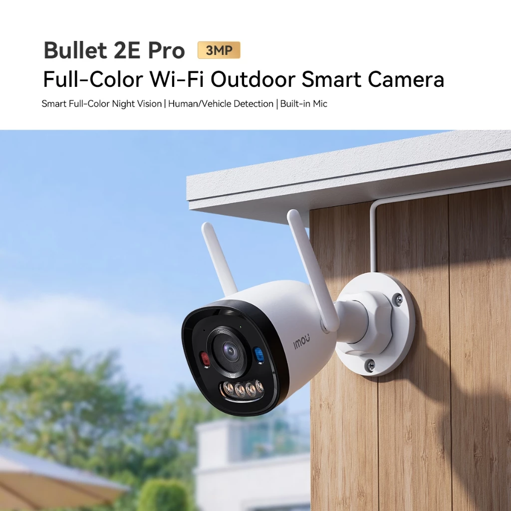 IMOU Bullet 2E Pro 3MP Outdoor Smart CCTV Wi-Fi 6 Human & Vehicle Detection Red Blue Strobe