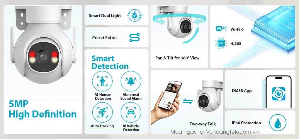 DAHUA PICOO DH-P5B-PV WIFI NETWORK OUTDOOR CAMERA CCTV 5MP
