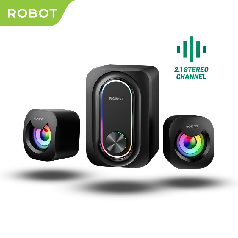 Speaker Gaming Robot RS190 Soundbar Super Bass Portable RGB