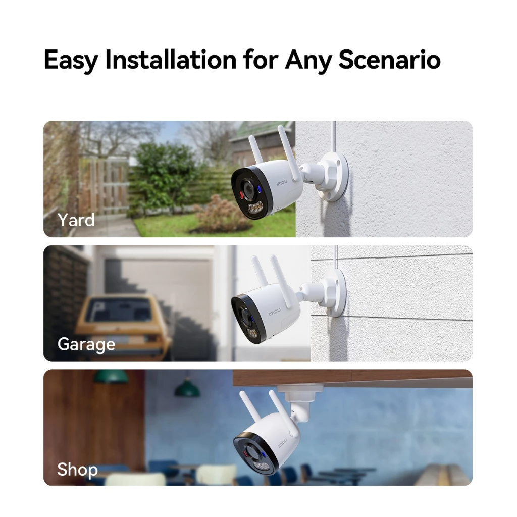 IMOU Bullet 2E Pro 3MP Outdoor Smart CCTV Wi-Fi 6 Human & Vehicle Detection Red Blue Strobe