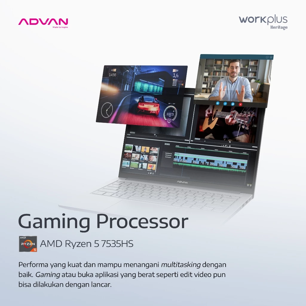 Advan WorkPlus Heritage Ryzen 5 7535HS 8GB SSD 256GB 14″ WUXGA W11 (Batik Design)