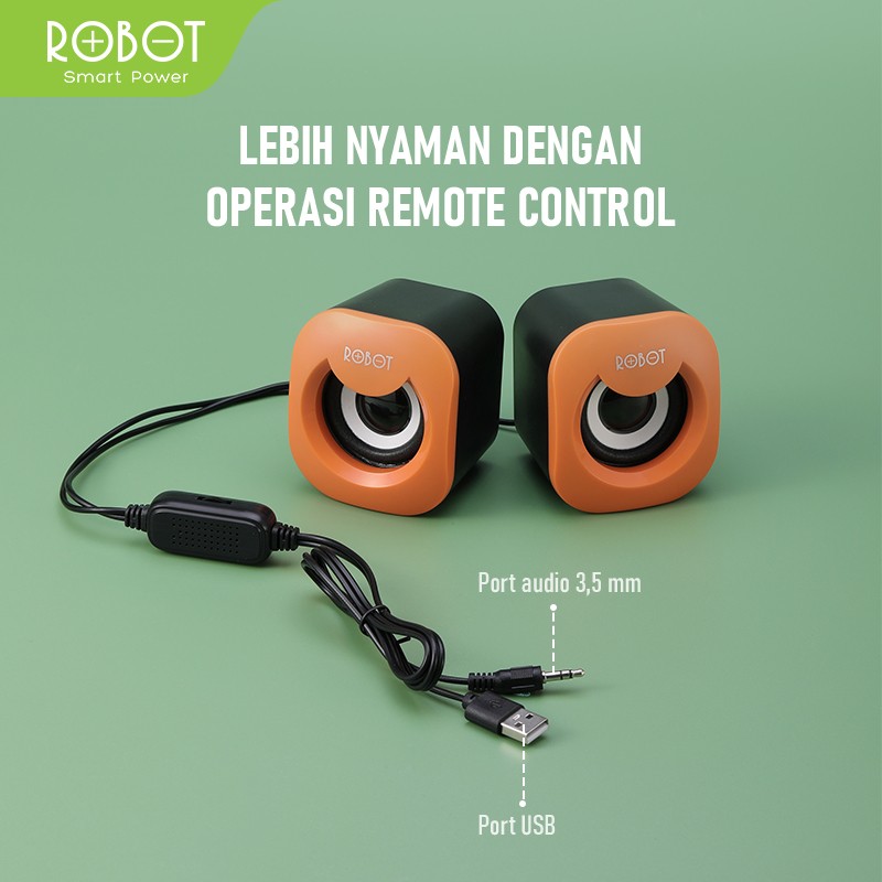 Robot RS180 Speaker USB Multimedia Portable RGB Light