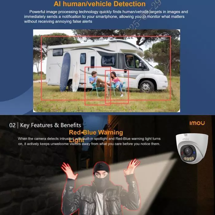 IMOU PS8D Turret POE 3MP Home Dome Smart IP Camera CCTV