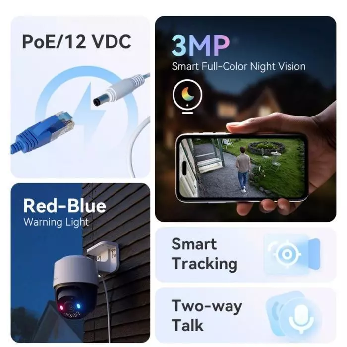 IMOU PS7F Cruiser POE 3MP Smart IP Camera CCTV Wifi Outdoor Pan & Tilt Full Color Night Vision Cctv Wifi Jarak Jauh Lewat Hp