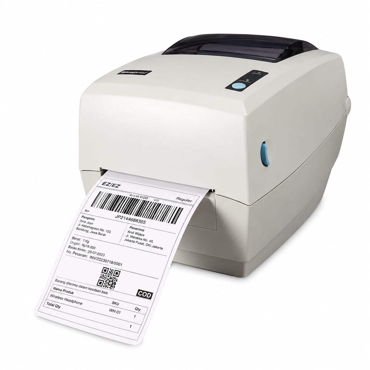 Barcode Printer Thermal Label Resi Pengiriman A6 Blueprint TD110BT ( usb + bluetooth)