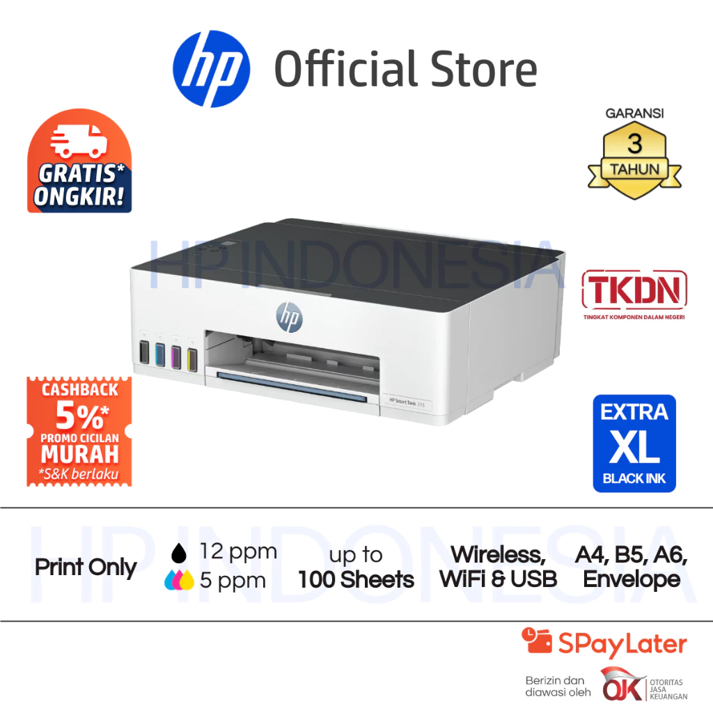 Printer HP Smart Ink Tank 215 Print Only Wireless