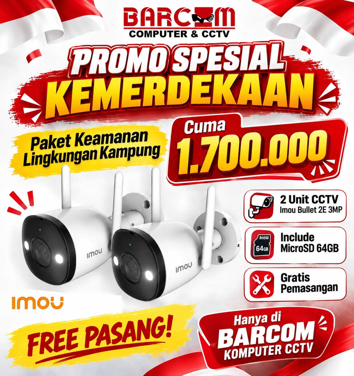 Paket Promo Spesial  Kemerdekaan|Imou Bullet 2E 3MP