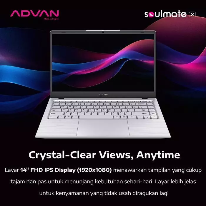 Advan Soulmate X2 AMD Athlon 3020e 8GB SSD 128GB 14″ W11