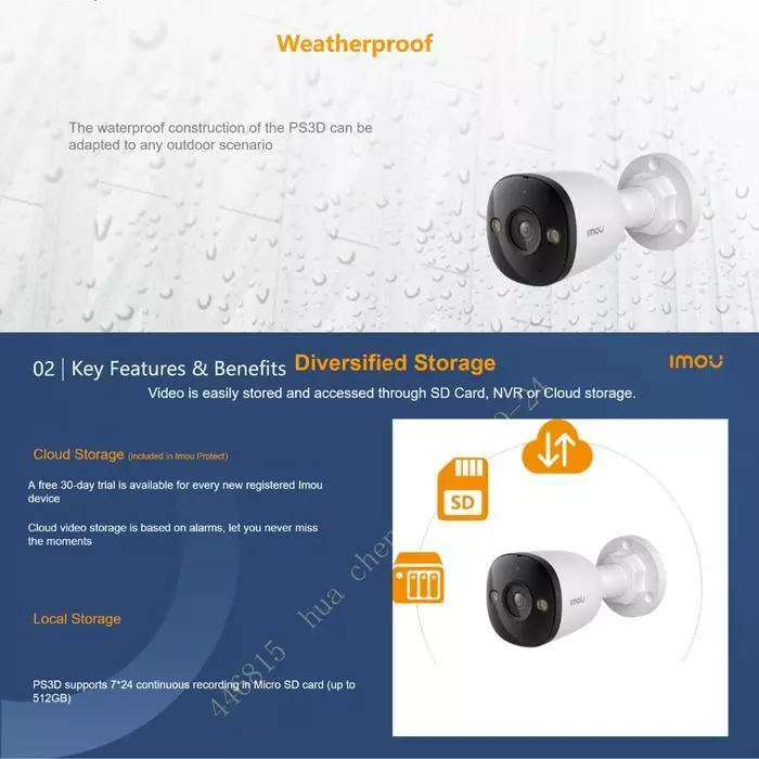 IMOU PS3E Bullet POE 3MP Smart IP Camera CCTV Wifi Outdoor Two Way Audio Full Color Night Vision Anti Air