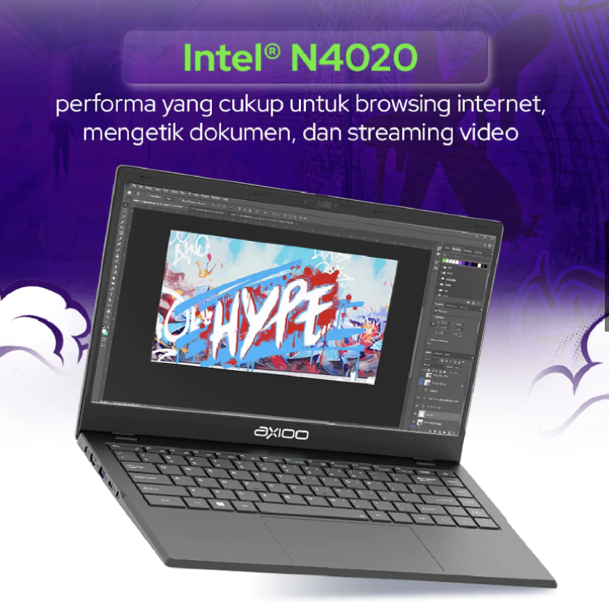 Axioo MyBook Hype 1 Intel Celeron N4020 8GB SSD 128GB 14″ W11 PRO