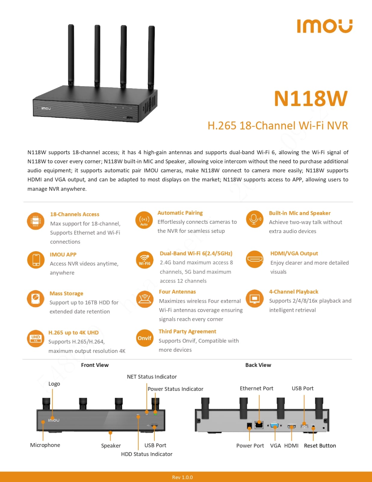 NVR 18CH IMOU WIRELESS TWO WAY TALK + AUDIO UP TO 8MP