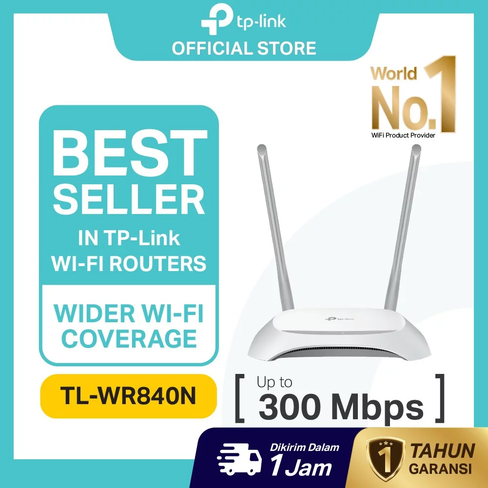TP-Link | TL-WR840N | Router WiFi | 300Mbps | Router TP-Link | Wireless N | Router Rumah | Internet Cepat | WiFi Router | Mode Repeater |