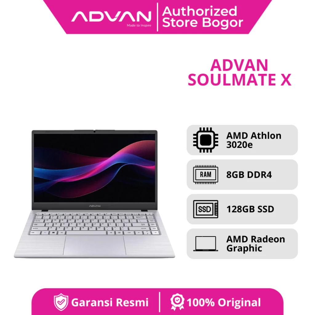 Advan Soulmate X2 AMD Athlon 3020e 8GB SSD 128GB 14″ W11
