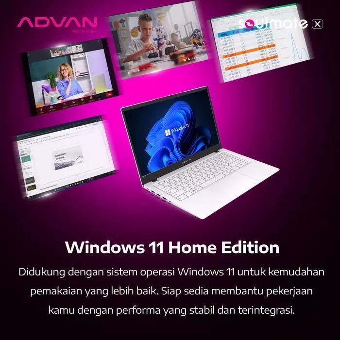 Advan Soulmate X2 AMD Athlon 3020e 8GB SSD 128GB 14″ W11