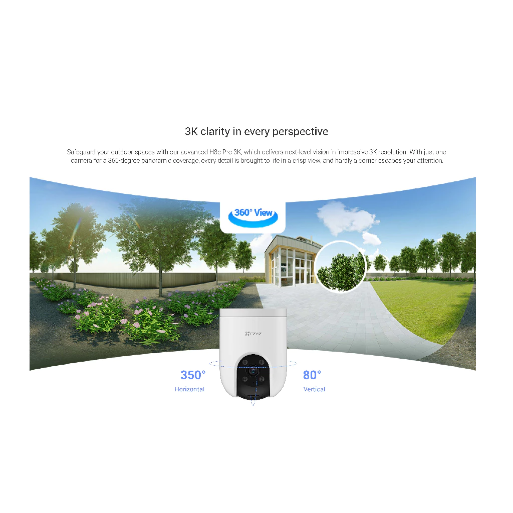 Ezviz H8c Pro 5MP 3K Smart Home Pan & Tilt IP Camera CCTV Outdoor