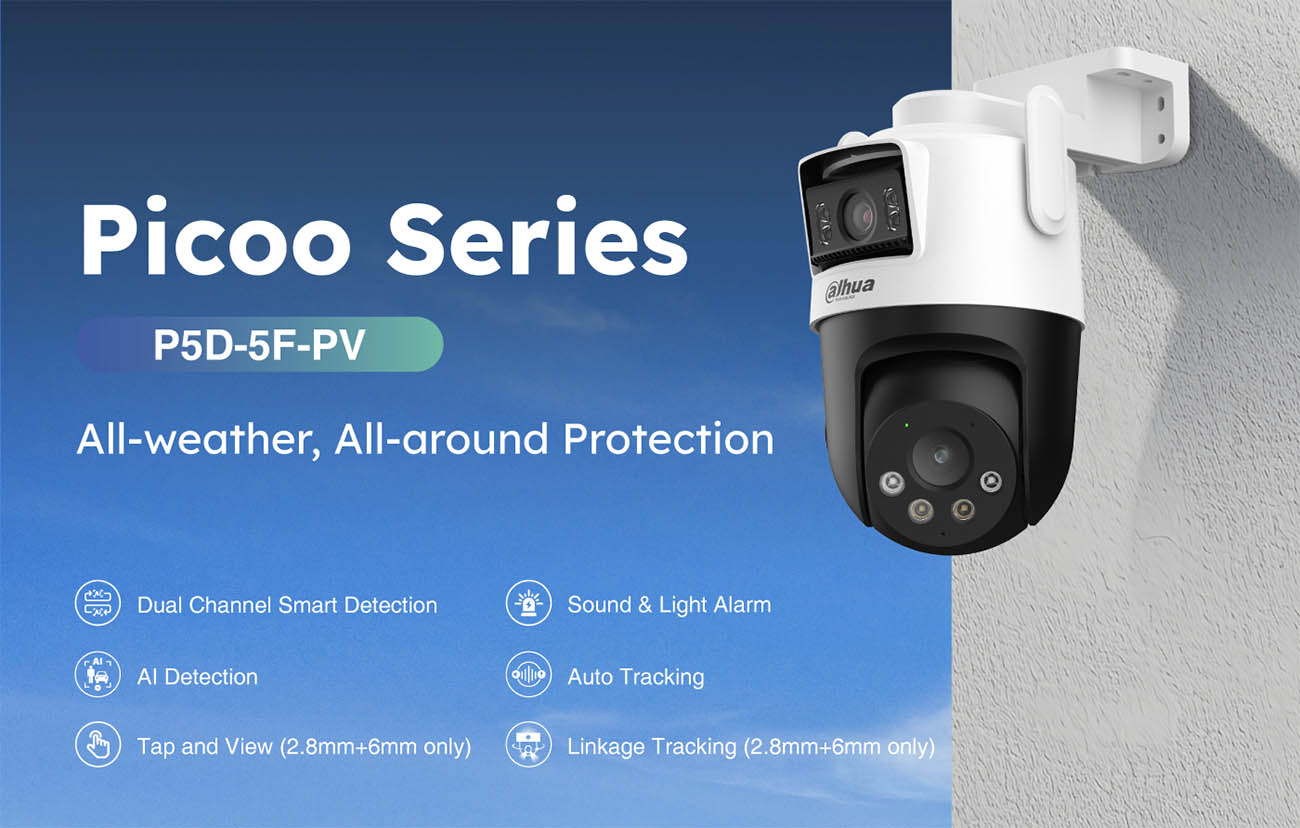 Dahua Picoo Dual Series | DH-P5D-5F-PV | Kamera CCTV Wifi Dual Lens Outdoor - Pan & Tilt - AI Smart Detection - IP66