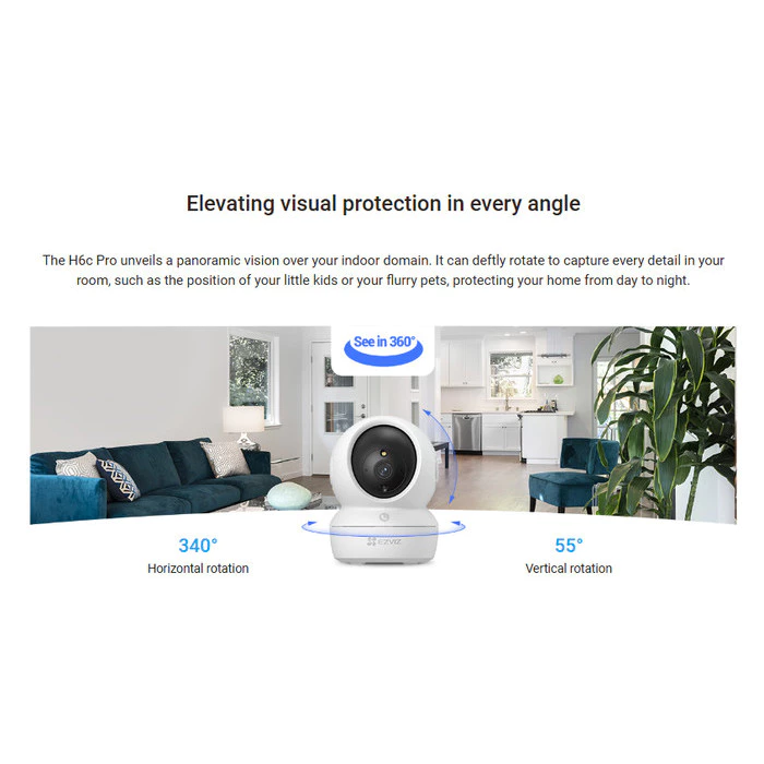 Ezviz H6c Pro 2K 3MP Smart Wifi Pan Tilt IP Camera CCTV Indoor