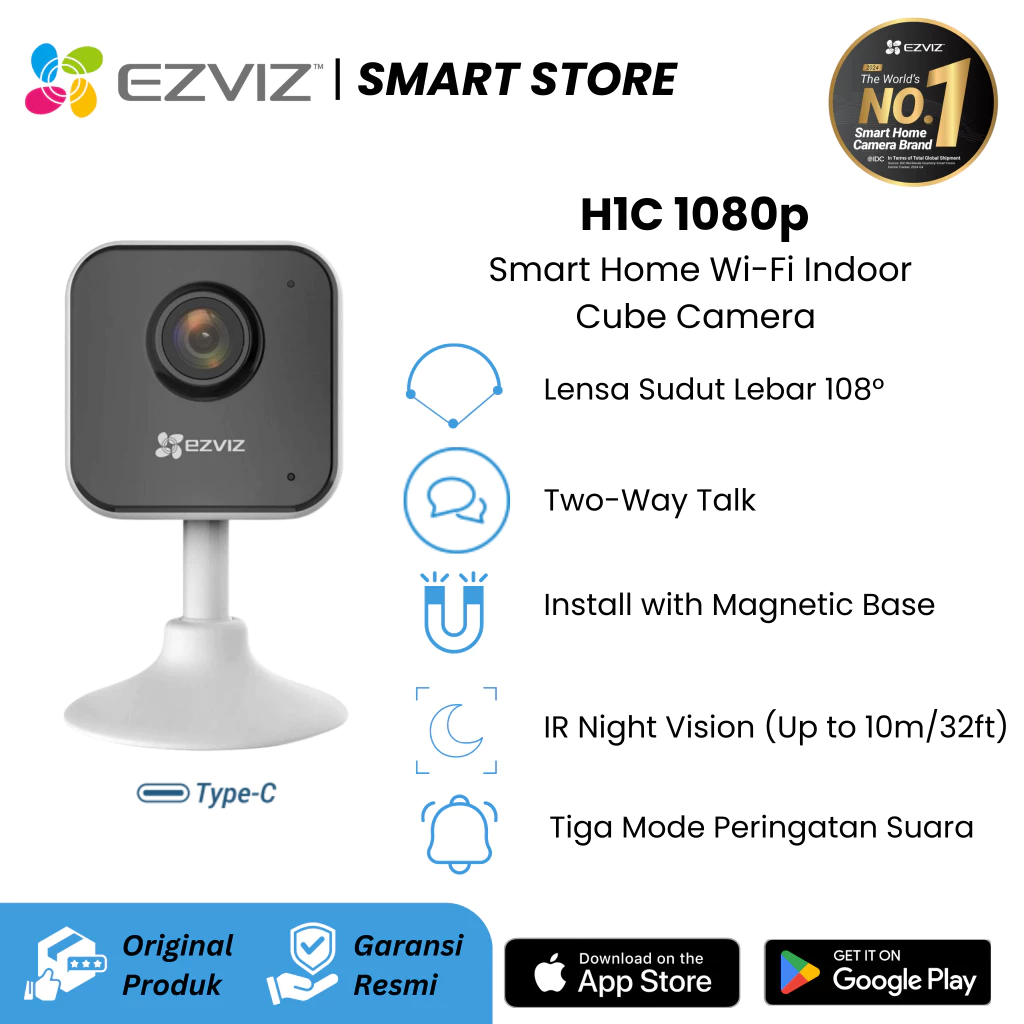 EZVIZ CCTV H1C 2MP SMART HOME WI-FI IP CAMERA INDOOR TYPE C